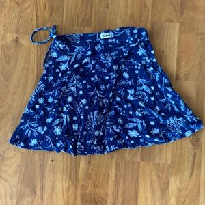 Blue wrap skirt